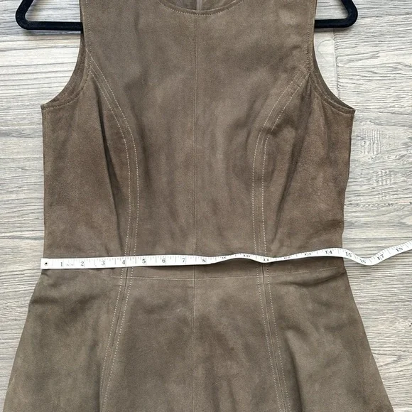 Lamarque | Brown Cowgirl 100% Leather Suede Dress with Cutout Designs Size 2 - Picture 14 of 14